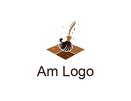 mop cleaning the floor logo for cleaning or janitorial service