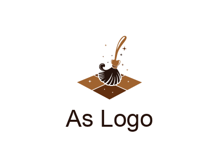 mop cleaning the floor logo for cleaning or janitorial service