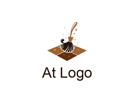 mop cleaning the floor logo for cleaning or janitorial service