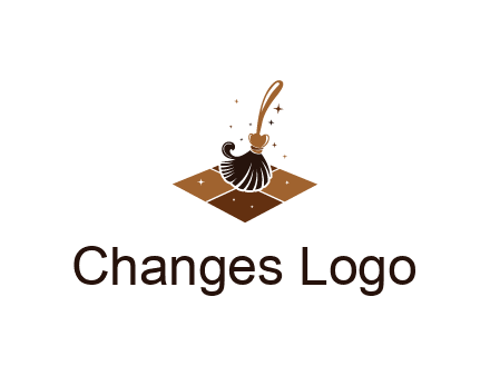 mop cleaning the floor logo for cleaning or janitorial service