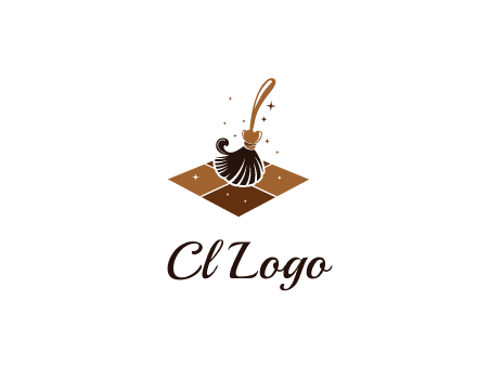 mop cleaning the floor logo for cleaning or janitorial service