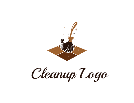 mop cleaning the floor logo for cleaning or janitorial service