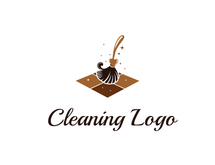 mop cleaning the floor logo for cleaning or janitorial service