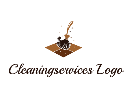 mop cleaning the floor logo for cleaning or janitorial service