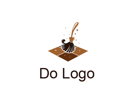 mop cleaning the floor logo for cleaning or janitorial service