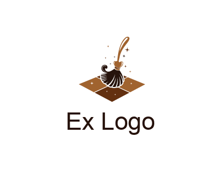 mop cleaning the floor logo for cleaning or janitorial service