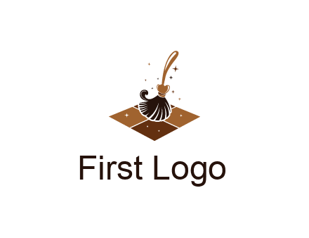 mop cleaning the floor logo for cleaning or janitorial service