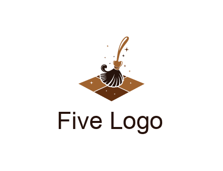 mop cleaning the floor logo for cleaning or janitorial service
