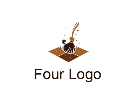 mop cleaning the floor logo for cleaning or janitorial service