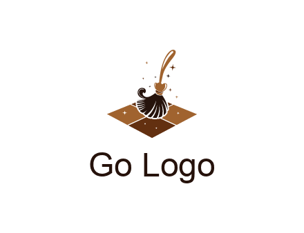 mop cleaning the floor logo for cleaning or janitorial service