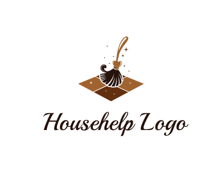 mop cleaning the floor logo for cleaning or janitorial service