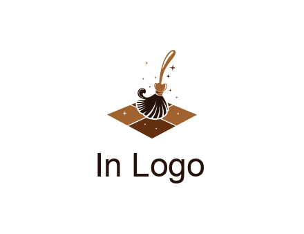 mop cleaning the floor logo for cleaning or janitorial service