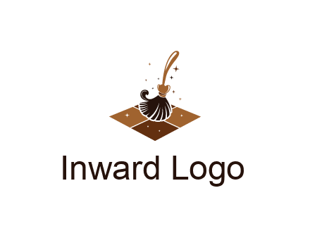 mop cleaning the floor logo for cleaning or janitorial service
