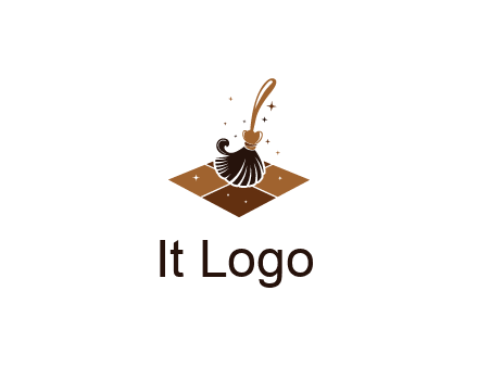 mop cleaning the floor logo for cleaning or janitorial service