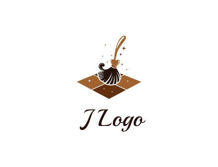 mop cleaning the floor logo for cleaning or janitorial service