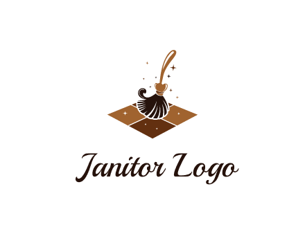 mop cleaning the floor logo for cleaning or janitorial service
