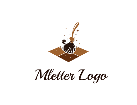 mop cleaning the floor logo for cleaning or janitorial service