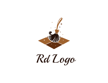 mop cleaning the floor logo for cleaning or janitorial service