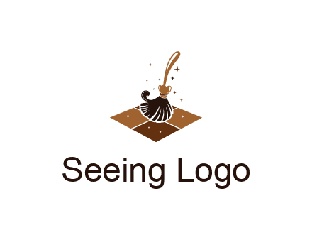 mop cleaning the floor logo for cleaning or janitorial service