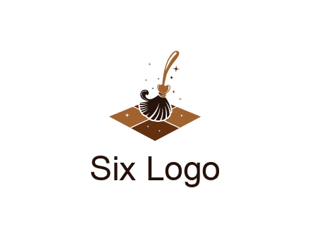 mop cleaning the floor logo for cleaning or janitorial service