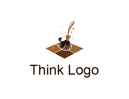 mop cleaning the floor logo for cleaning or janitorial service