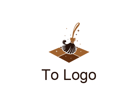 mop cleaning the floor logo for cleaning or janitorial service