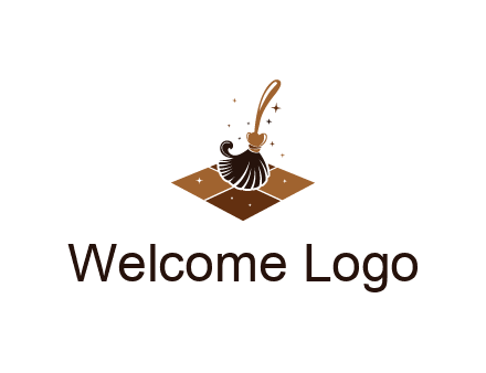mop cleaning the floor logo for cleaning or janitorial service