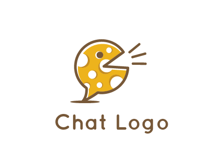 chat or speech bubble made of cheese logo