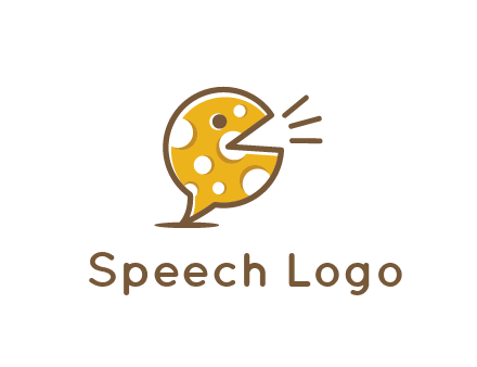 chat or speech bubble made of cheese logo