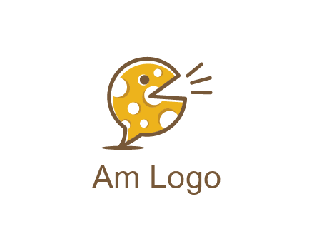 chat or speech bubble made of cheese logo
