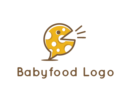 chat or speech bubble made of cheese logo