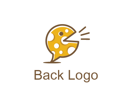 chat or speech bubble made of cheese logo