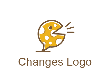 chat or speech bubble made of cheese logo
