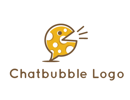 chat or speech bubble made of cheese logo