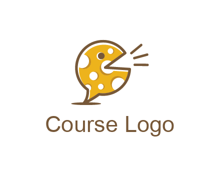 chat or speech bubble made of cheese logo