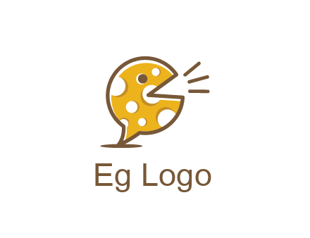 chat or speech bubble made of cheese logo