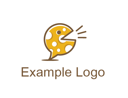 chat or speech bubble made of cheese logo
