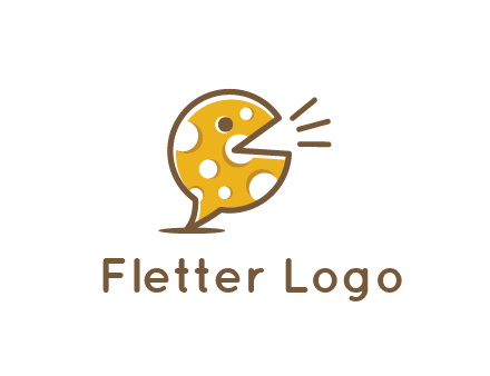 chat or speech bubble made of cheese logo