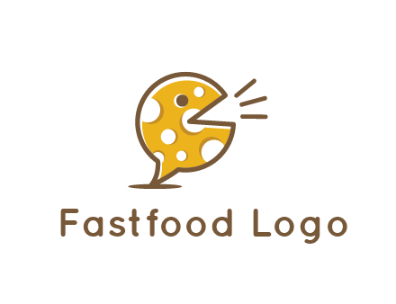 chat or speech bubble made of cheese logo