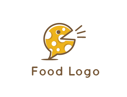 chat or speech bubble made of cheese logo