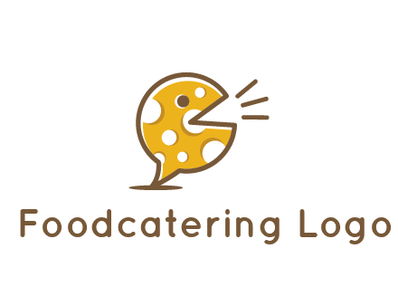 chat or speech bubble made of cheese logo