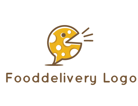 chat or speech bubble made of cheese logo