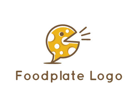 chat or speech bubble made of cheese logo