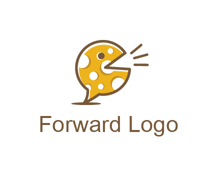 chat or speech bubble made of cheese logo