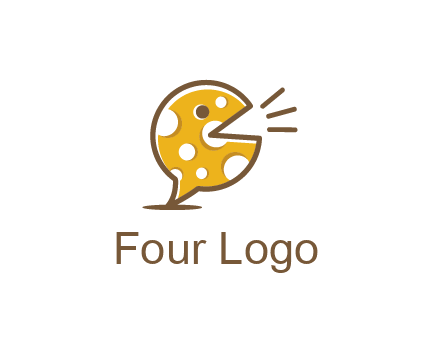 chat or speech bubble made of cheese logo