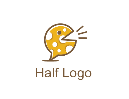 chat or speech bubble made of cheese logo