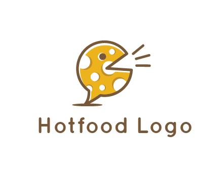 chat or speech bubble made of cheese logo