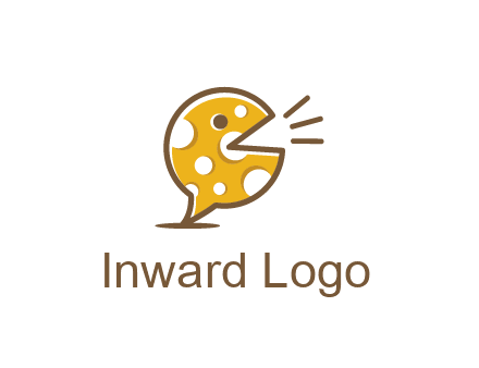 chat or speech bubble made of cheese logo
