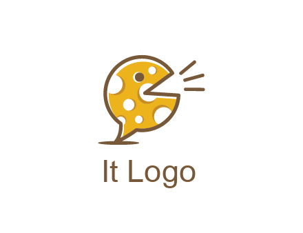 chat or speech bubble made of cheese logo