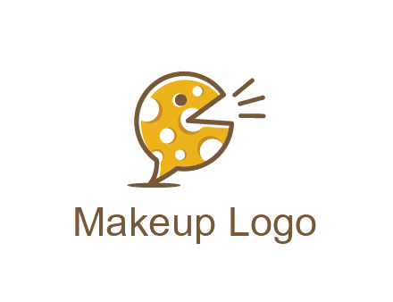 chat or speech bubble made of cheese logo